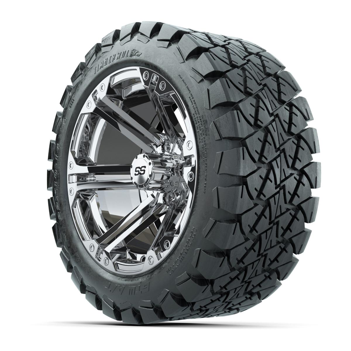 GTW Specter Chrome Wheels with 22in Timberwolf Mud Tires - 14 Inch
