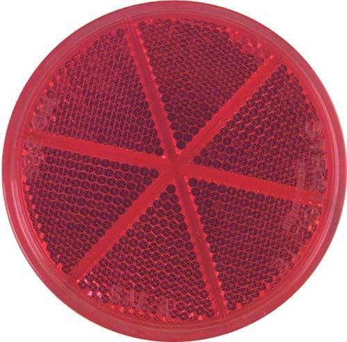 Red Quick Mount, Self Adhesive Reflector. 3&Prime; Diameter