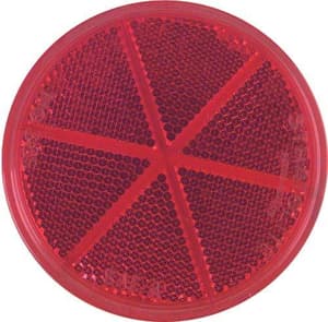 Red Quick Mount, Self Adhesive Reflector. 3&Prime; Diameter