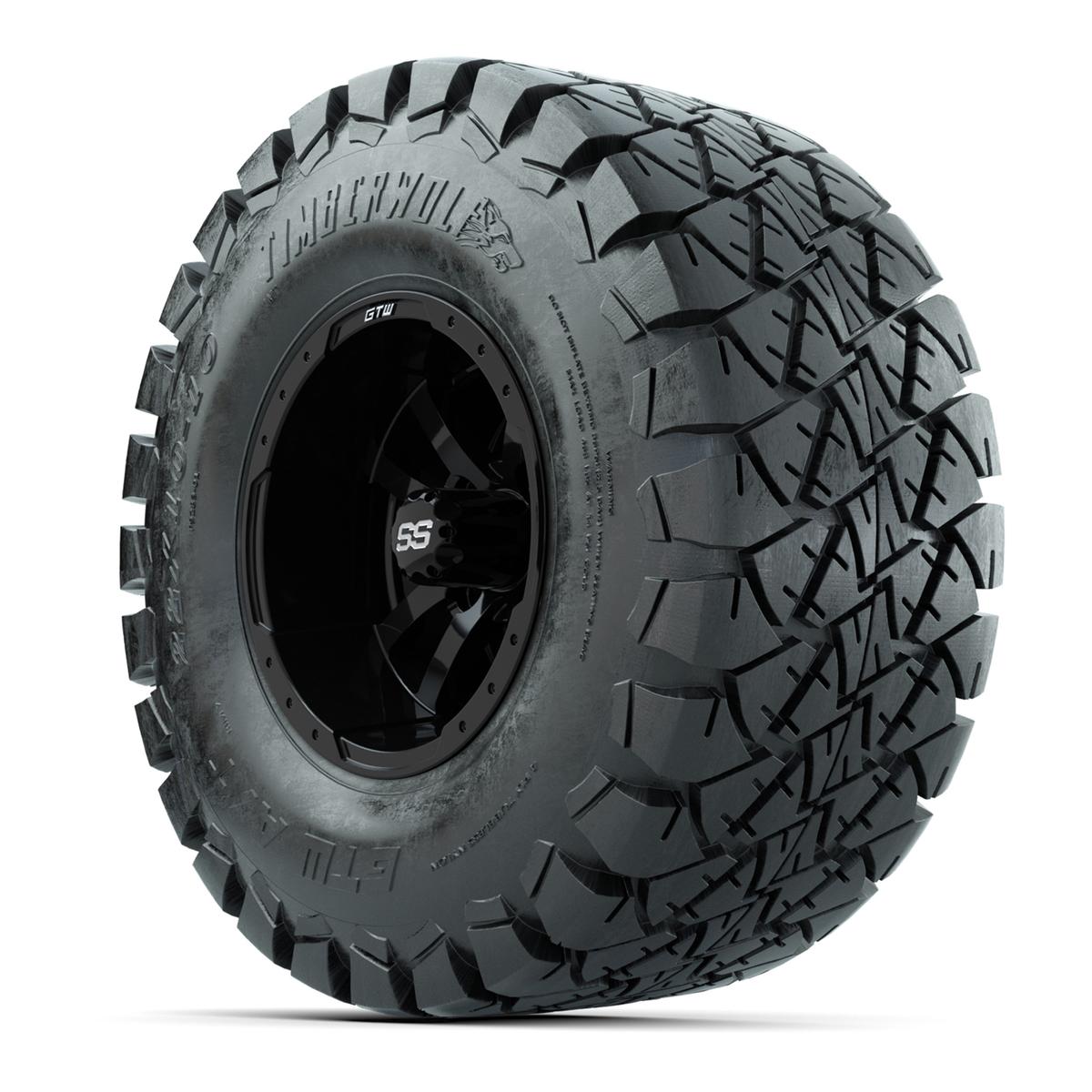 GTW Storm Trooper Black Wheels with 22in Timberwolf Mud Tires - 10 Inch