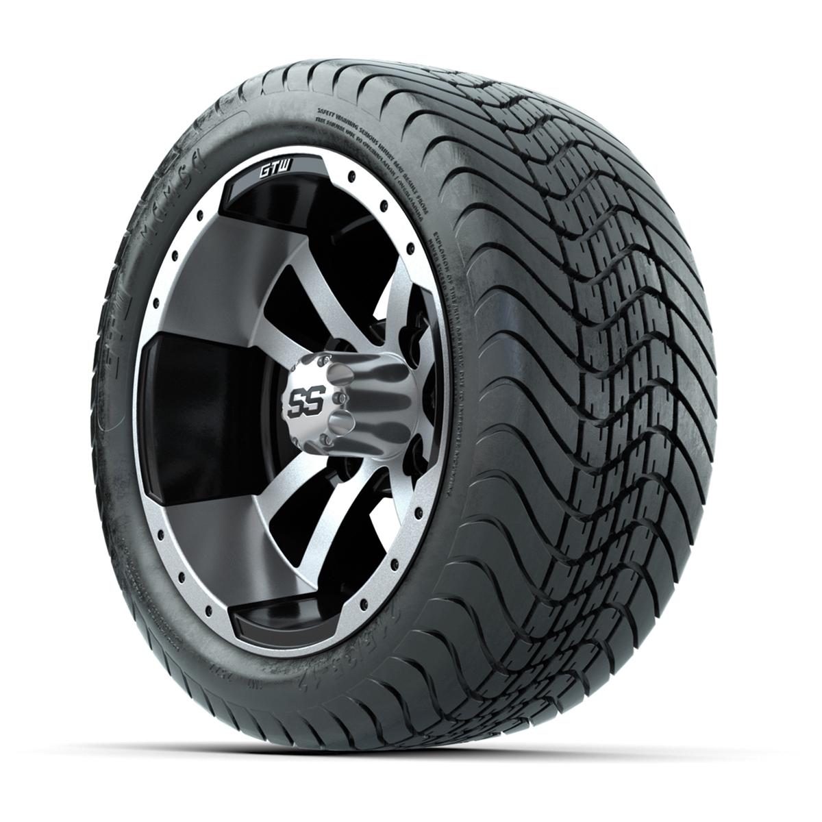 GTW Storm Trooper Black and Machined 12 in Wheels with 18in Mamba Street Tires – Set of 4