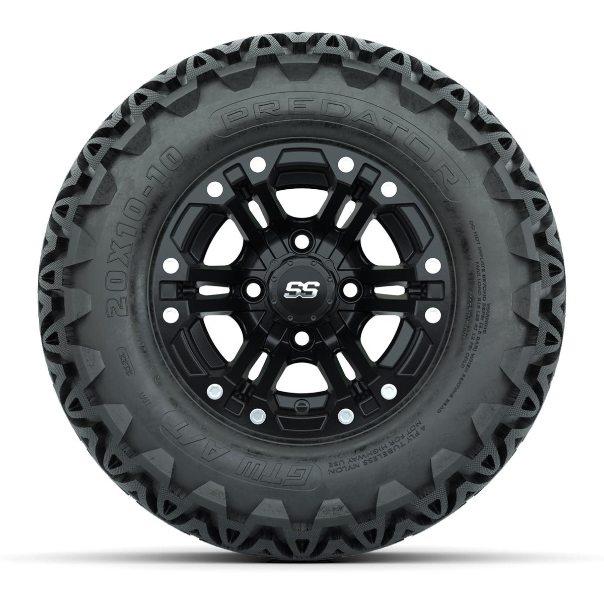 Specter Matte Black Wheels and A-T Tires - 10 Inch