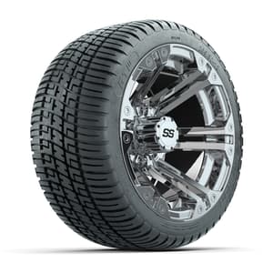 GTW Specter Chrome 12 in Wheels with 18in Fusion Street Tires – Set of 4