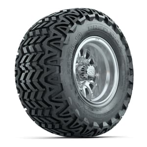 GTW Medusa Silver and Machined Wheels with 20in Predator A-T Tires - 10 Inch