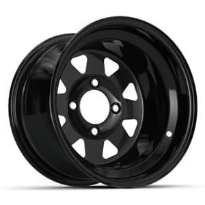 12&Prime; Spoke Glossy Black Steel Wheel (2:5 Offset)