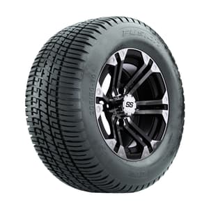 GTW Specter Black and Machined Wheels with 18in Fusion DOT Approved Street Tires - 10 Inch