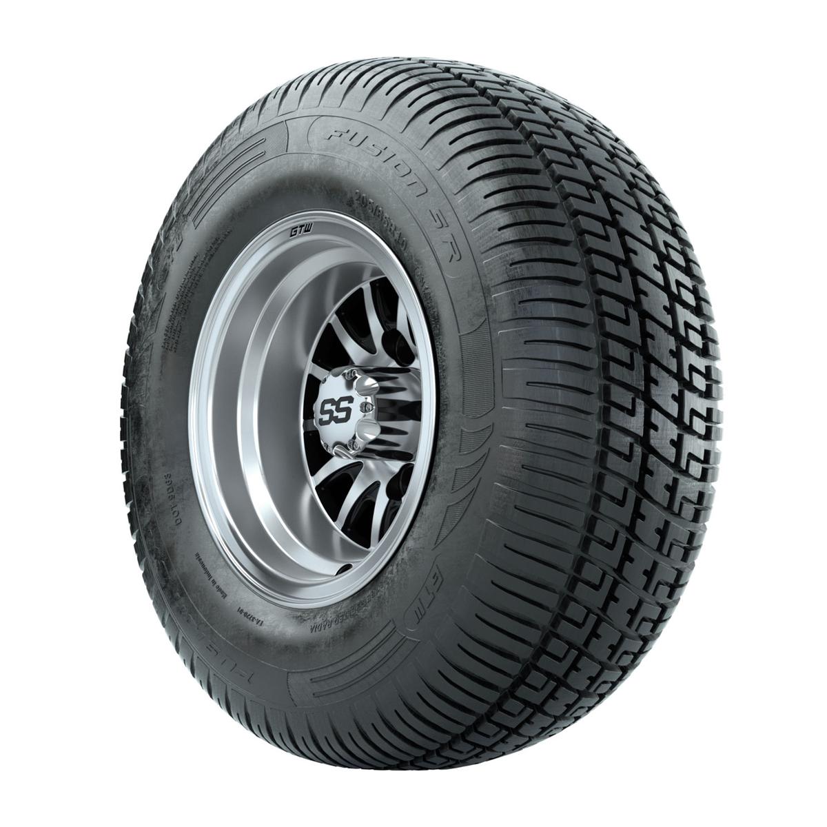 10" GTW Medusa Black and Machined Wheels with 20" Fusion Street Tires- Set of 4