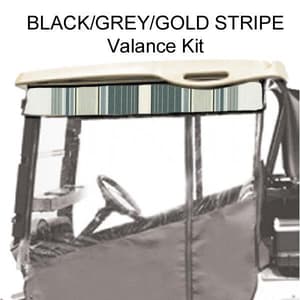 2017-Up Yamaha Drive2 - Red Dot Chameleon Black Gray and Gold Grad Stripe Valance