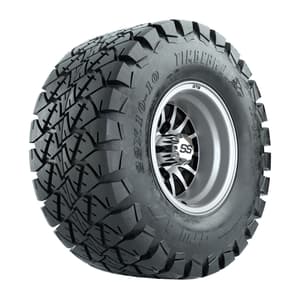 GTW Medusa Black and Machined Wheels with 22in Timberwolf Mud Tires - 10 Inch