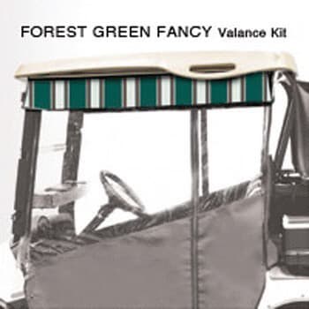 2000.5-Up Club Car DS - Red Dot Chameleon Forest Green Fancy Valance