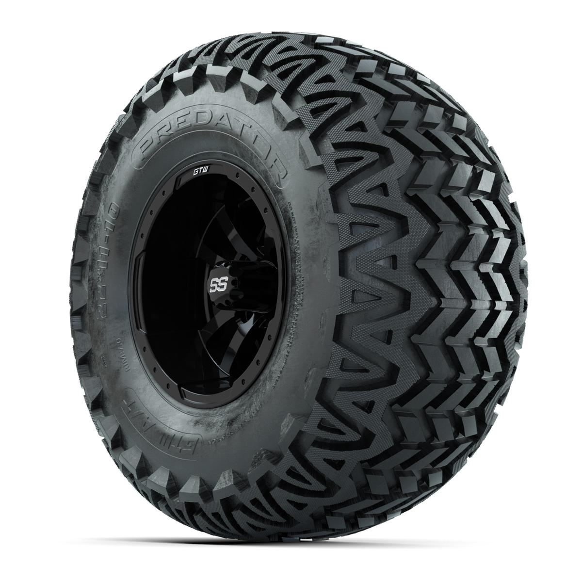 GTW Storm Trooper Black Wheels with 22in Predator A-T Tires - 10 Inch