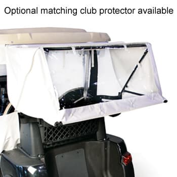 2000-Up Club Car DS - 3-Sided White Straight Back Track-Style Soft Enclosure