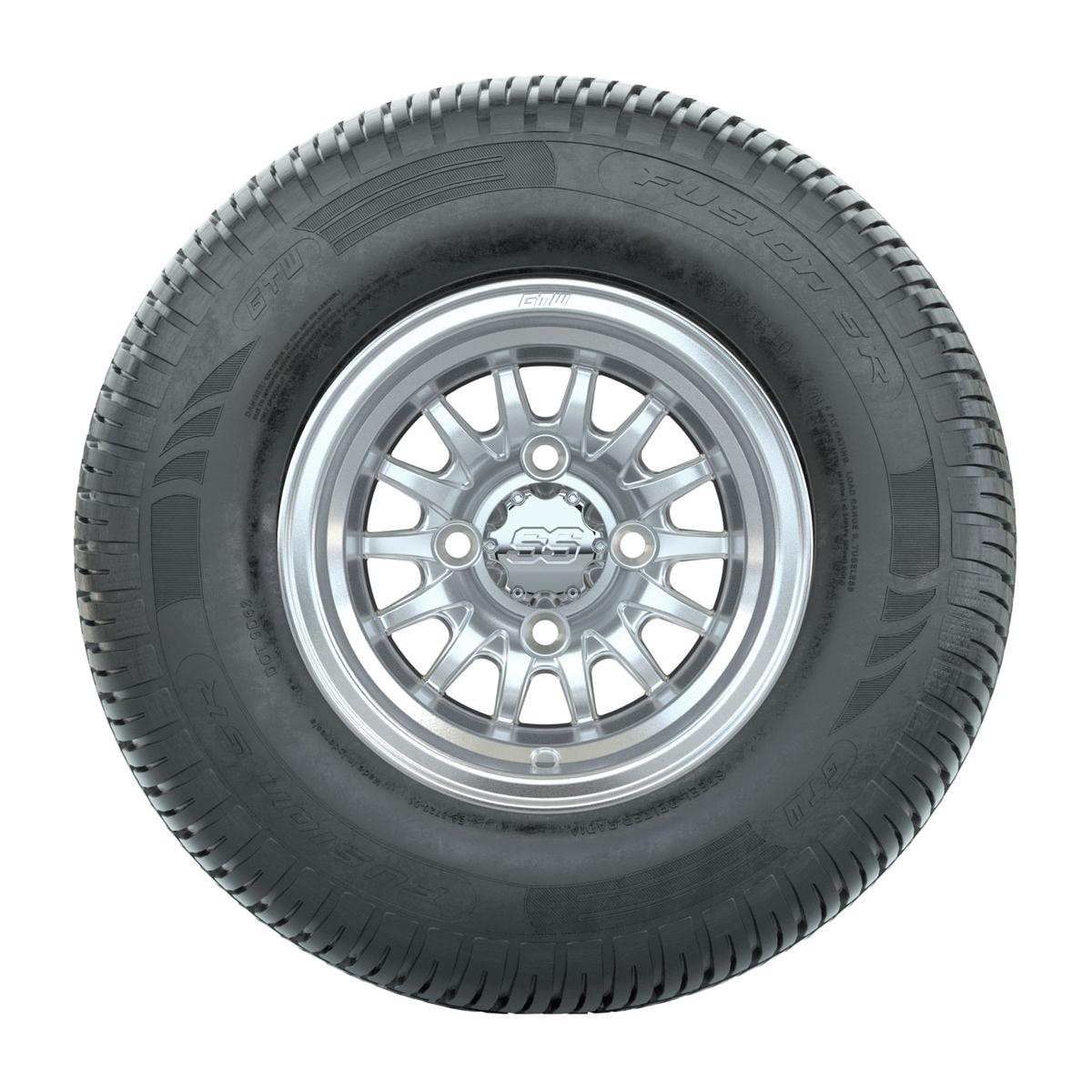 10" GTW Medusa Silver and Machined Wheels with 20" Fusion Street Tires - Set of 4