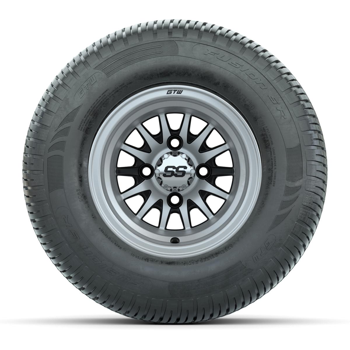 10" GTW Medusa Black and Machined Wheels with 20" Fusion Street Tires- Set of 4