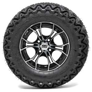 Set of 4 GTW Spyder Black and Machined Wheels with Predator A-T Tires - 12 Inch