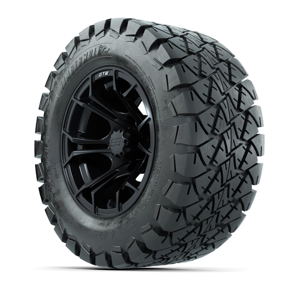 GTW Spyder Black and Machined Wheels with 22in Timberwolf Mud Tires - 12 Inch