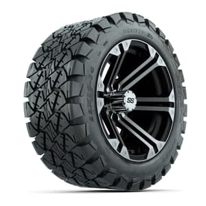 GTW Specter Black and Machined Wheels with 22in Timberwolf Mud Tires - 14 Inch