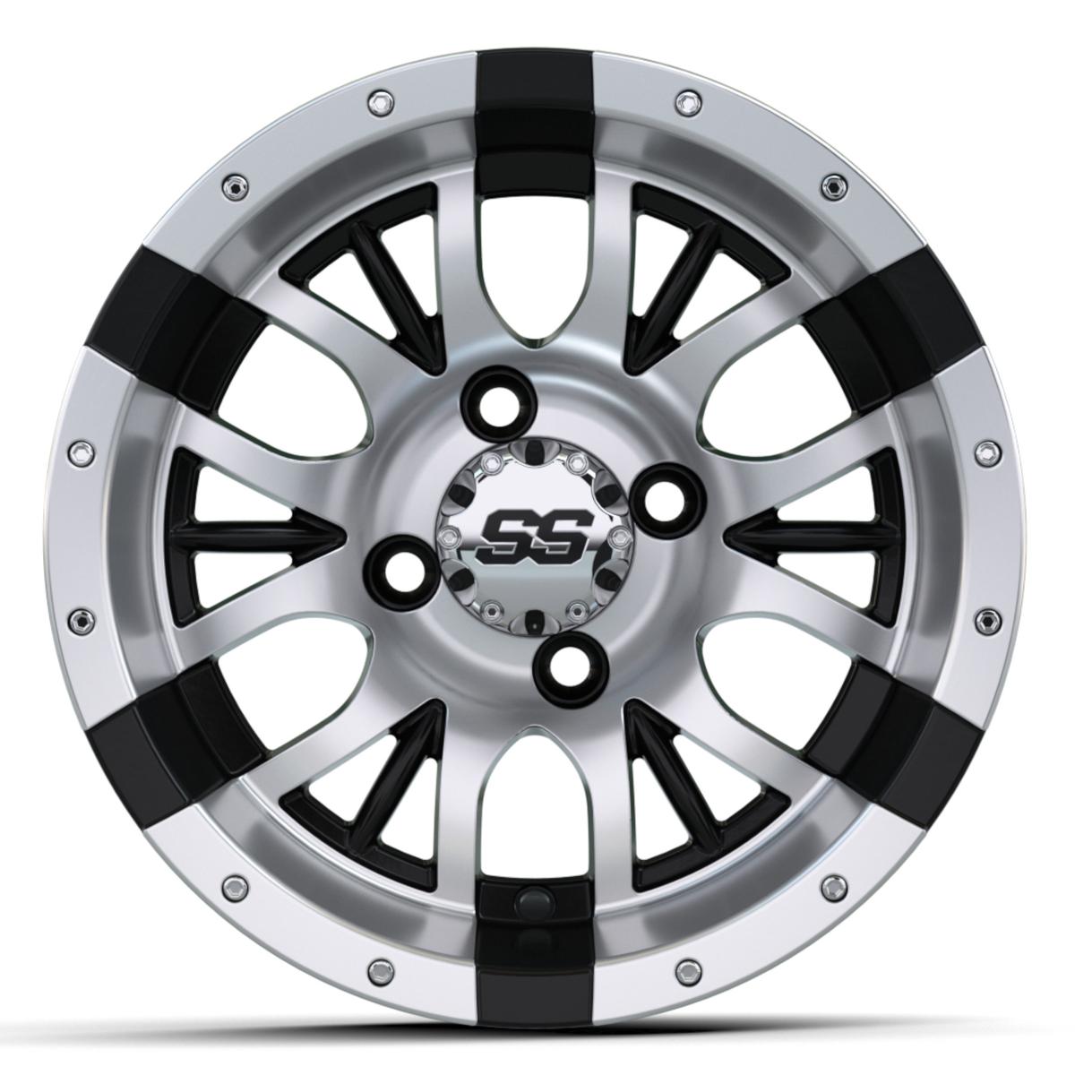 GTW Diesel Machined Silver and Black Wheel - 12x7 Inch