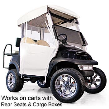 2008-Up EZGO RXV - Red Dot 3-Sided White Straight Back Over-The-Top Soft Enclosure