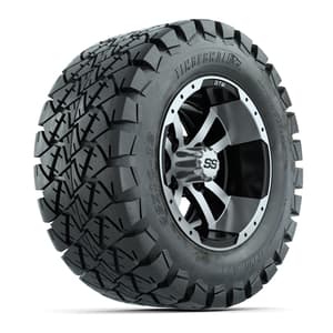 GTW Storm Trooper Black and Machined Wheels with 22in Timberwolf Mud Tires - 12 Inch