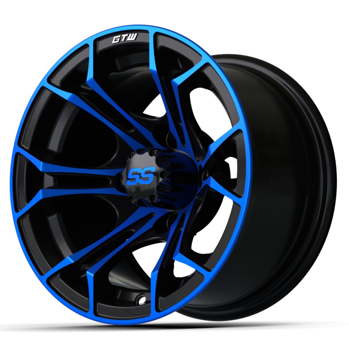 12&Prime; GTW&reg; Spyder Black with Blue Accents Wheel