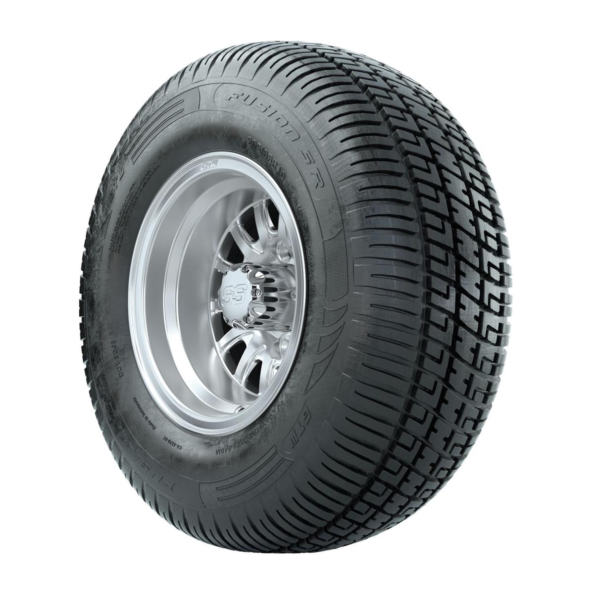 10" GTW Medusa Silver and Machined Wheels with 20" Fusion Street Tires - Set of 4