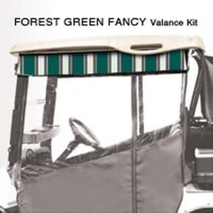 1982-99 Club Car DS - Red Dot Chameleon Forest Green Fancy Valance