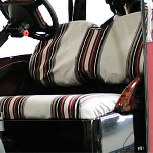 2014-Up EZGO T48 - Red Dot Burgundy Black and White Seat Cover