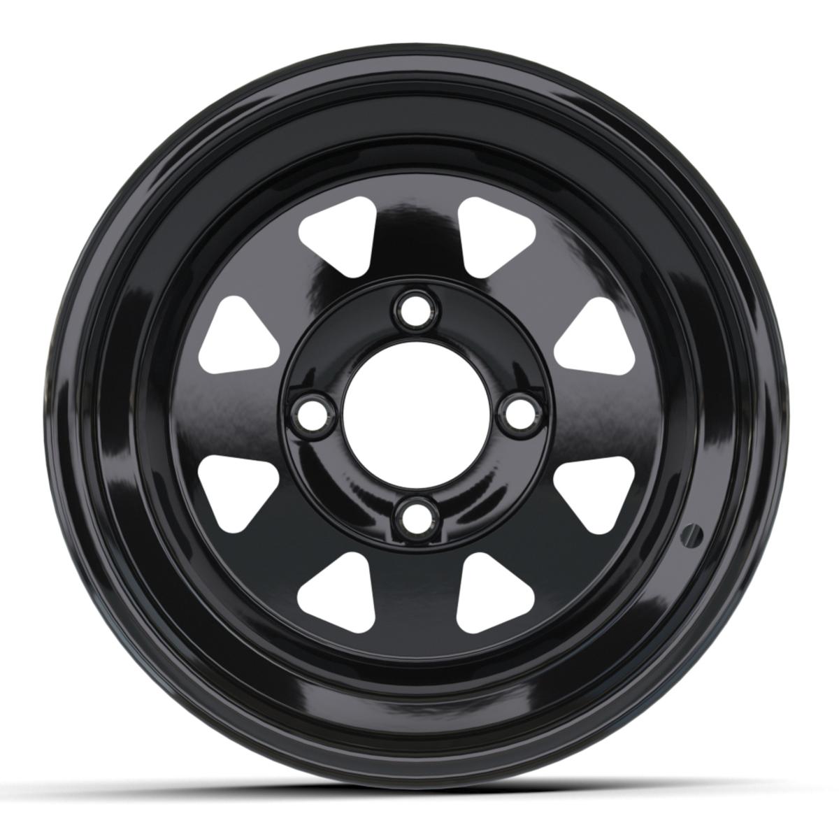 12&Prime; Spoke Glossy Black Steel Wheel (2:5 Offset)