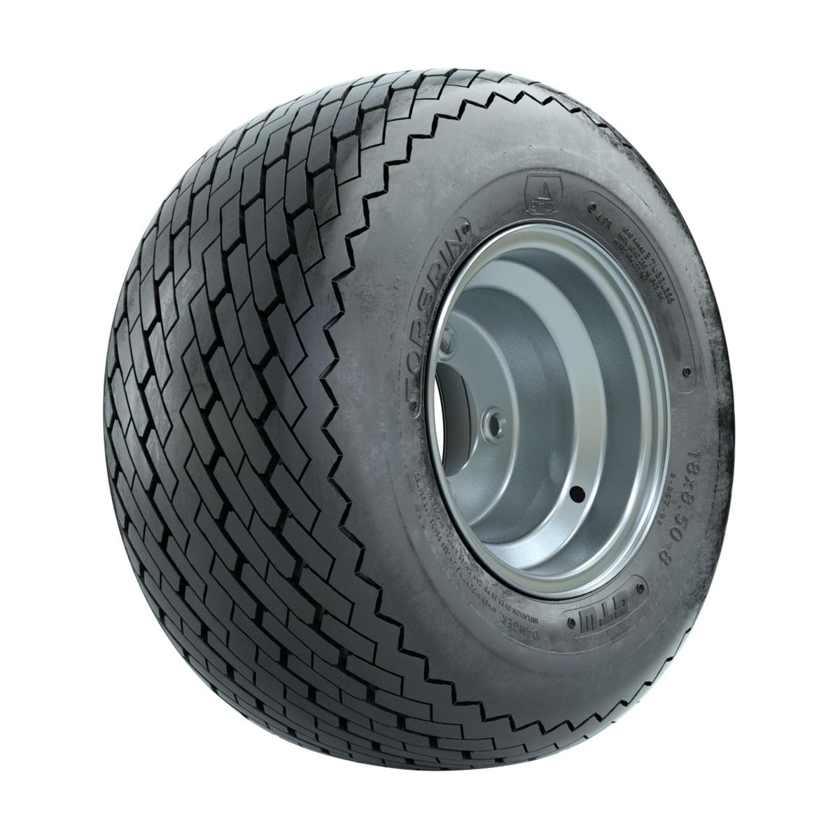 8” GTW&reg; Topspin Tire & Silver Steel Wheel Assembly