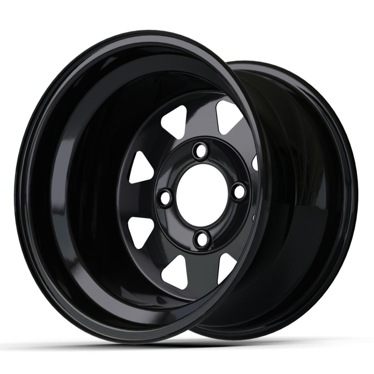 12&Prime; Spoke Glossy Black Steel Wheel (2:5 Offset)