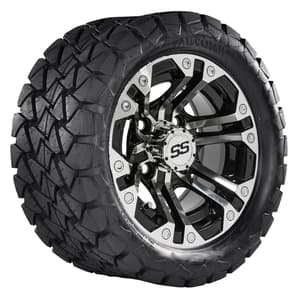 GTW Specter Black and Machined Wheels with 22in Timberwolf Mud Tires - 10 Inch