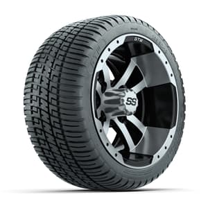 GTW Storm Trooper Black and Machined 12 in Wheels with 18in Fusion Street Tires – Set of 4