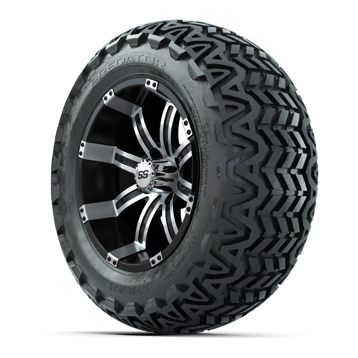 GTW Tempest Black and Machined Wheels with 23in Predator A-T Tires - 14 Inch