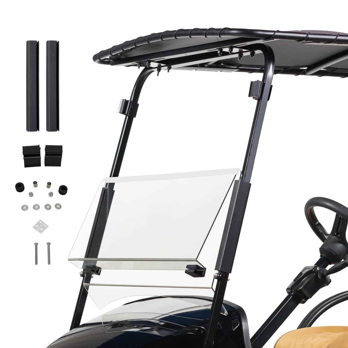 1994-13 EZGO TXT - Red Dot Clear Impact-Resistant Bolt-On Folding Windshield