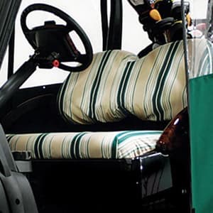 2014-Up EZGO Freedom TXT-T48 - Red Dot Forest Green Beige Seat Cover