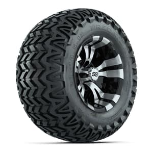 12” GTW Vampire Black and Machined Wheels with 23” Predator A/T Tires – Set of 4