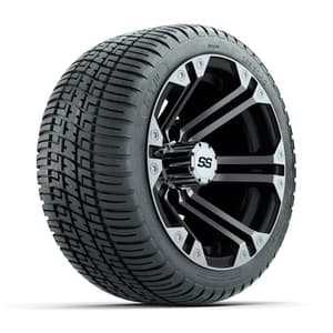 GTW Specter Black/Machined 12 in Wheels with 205/30-12 Fusion Street Tires - Full Set