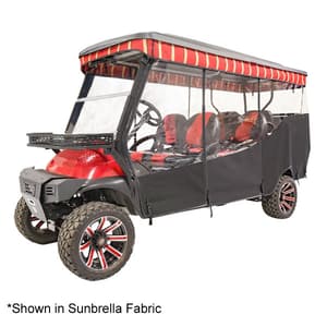 2004-Up Club Car Precedent - Red Dot White 3-Sided Soft Enclosure for Triple Track 120in Top