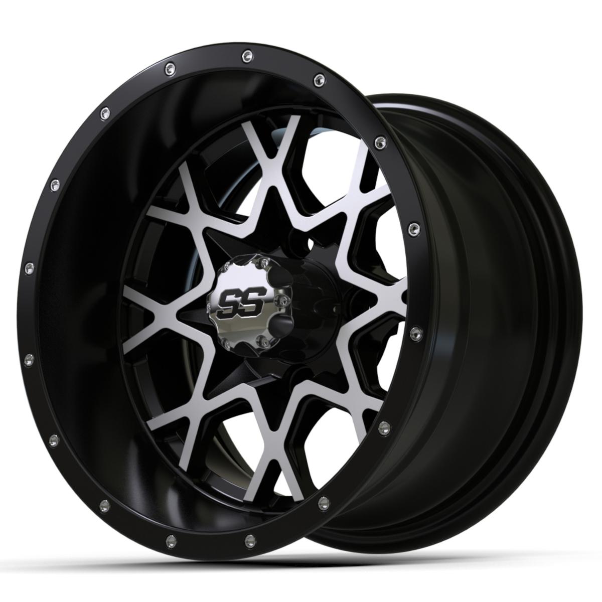 12&Prime; GTW&reg; Vortex Matte Black & Machined Wheel