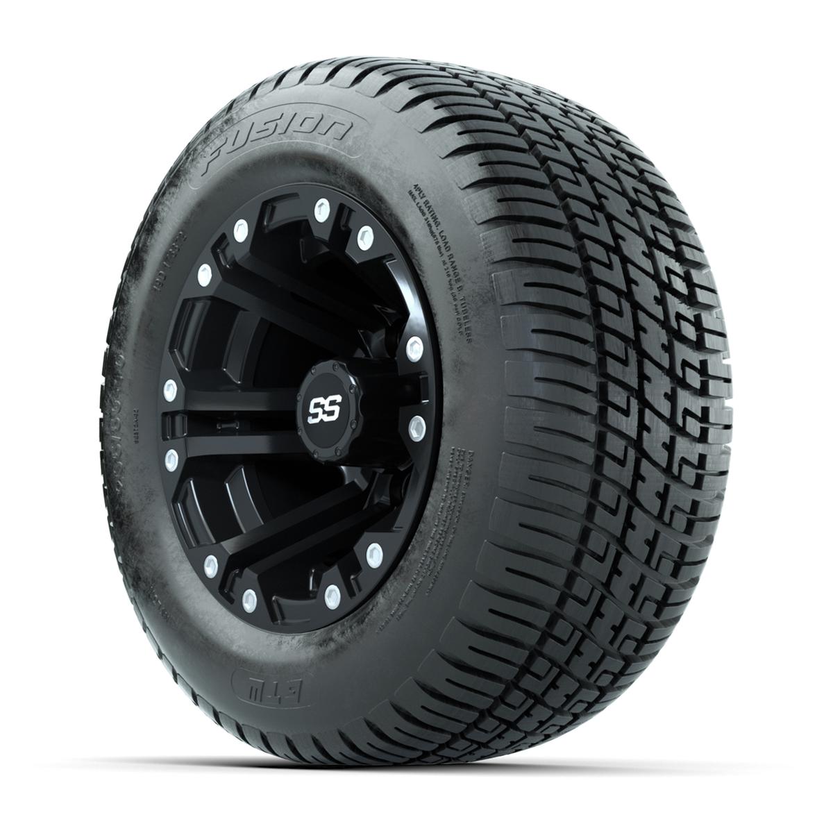 GTW Specter Matte Black 10 in Wheels with 205/50-10 Fusion Street Tires – Set of 4