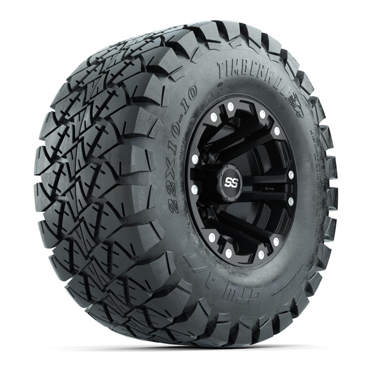 GTW Specter Matte Black Wheels with 22in Timberwolf Mud Tires - 10 Inch