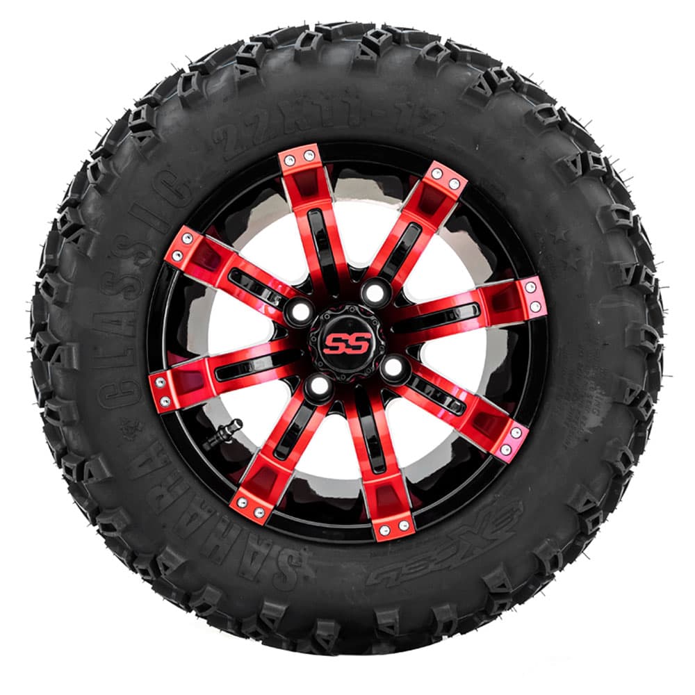 GTW Tempest Black and Red Wheels with 22in Sahara Classic A-T - 12 Inch