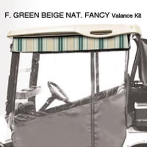 2004-Up Club Car Precedent - Red Dot Chameleon Forest Green Beige and Natural Fancy Valance