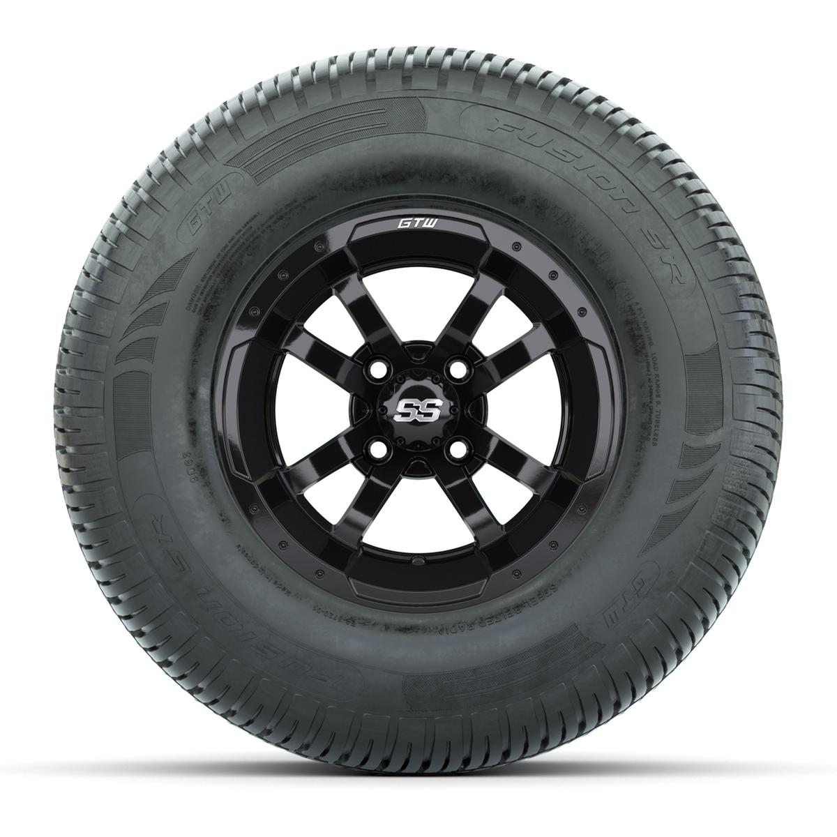 GTW Storm Trooper Black 10 in Wheels with 20in Fusion Street Tires - Set of 4