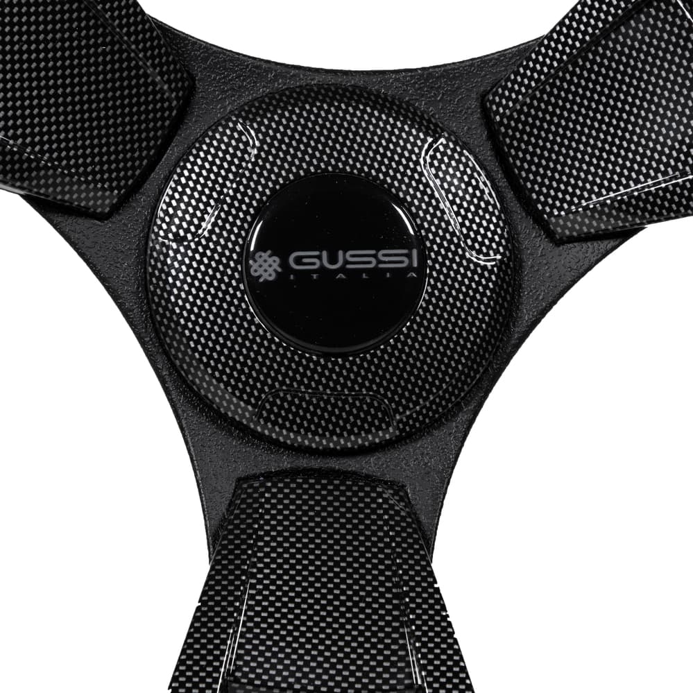 Gussi Italia&reg; Model 13 Black/Carbon Fiber  Steering Wheel For E-Z-GO