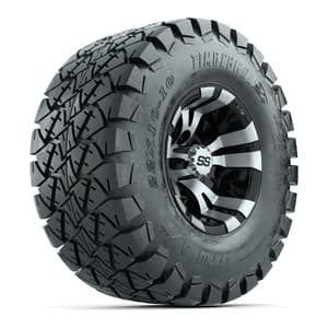 GTW Vampire Black and Machined Wheels with 22in Timberwolf Mud Tires - 10 Inch