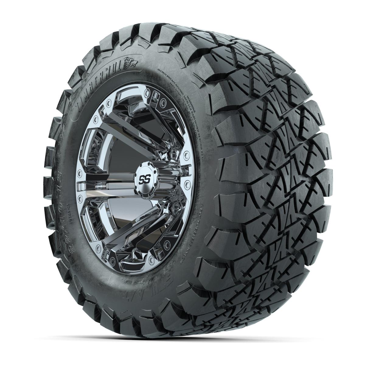 GTW Specter Chrome Wheels with 22in Timberwolf Mud Tires - 12 Inch