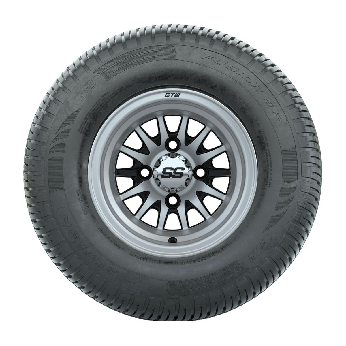 10" GTW Medusa Black and Machined Wheels with 20" Fusion Street Tires- Set of 4