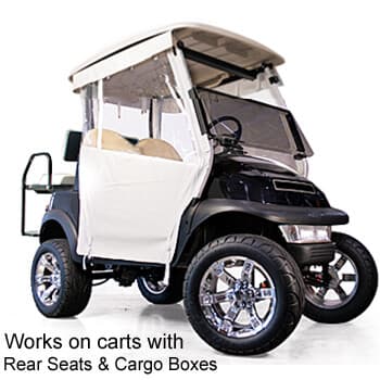 2000-Up Club Car DS - 3-Sided White Straight Back Track-Style Soft Enclosure